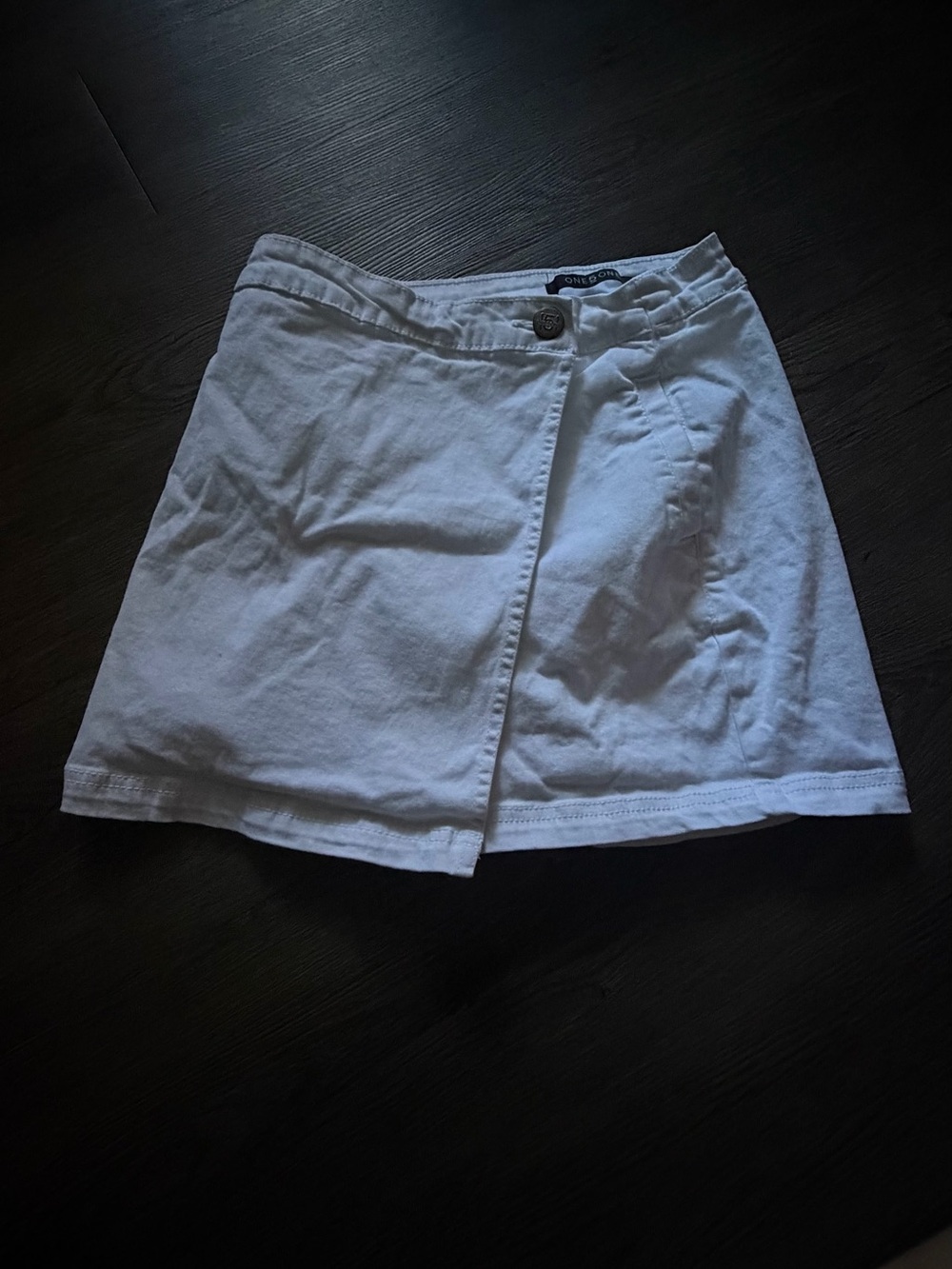 one 5 one White Wrap-Front Mini Skirt